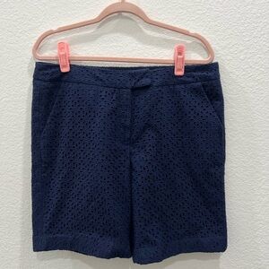 Saint Tropez West Navy blue eyelet lace‎ shorts. Size 12 Classic Summer Staple!